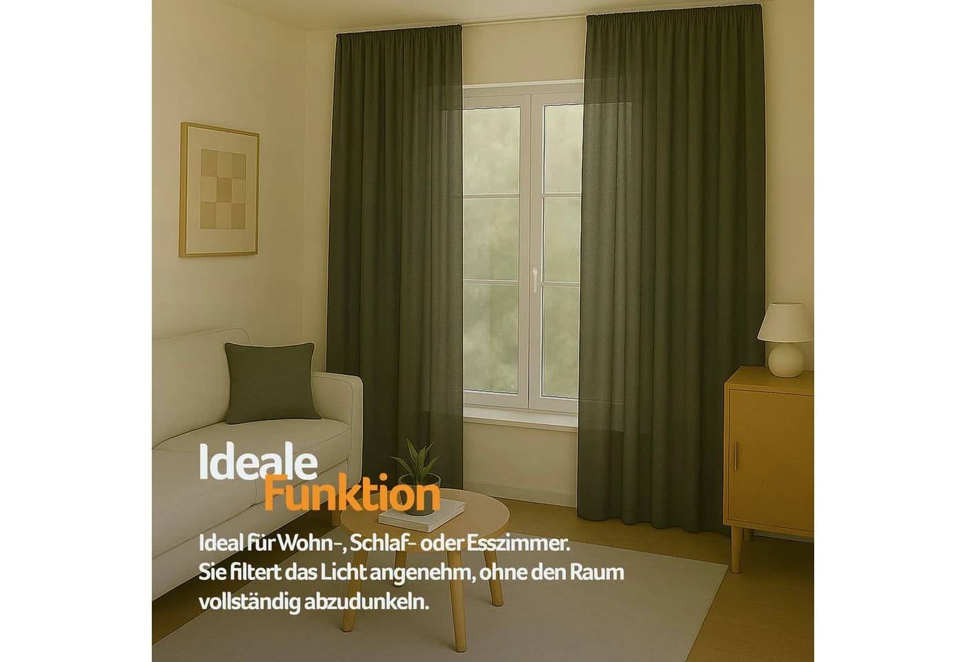 Bestlivings Gardine Ellen 2er Set Grau Blickdicht Universalband Satin-Optik - Bild 4