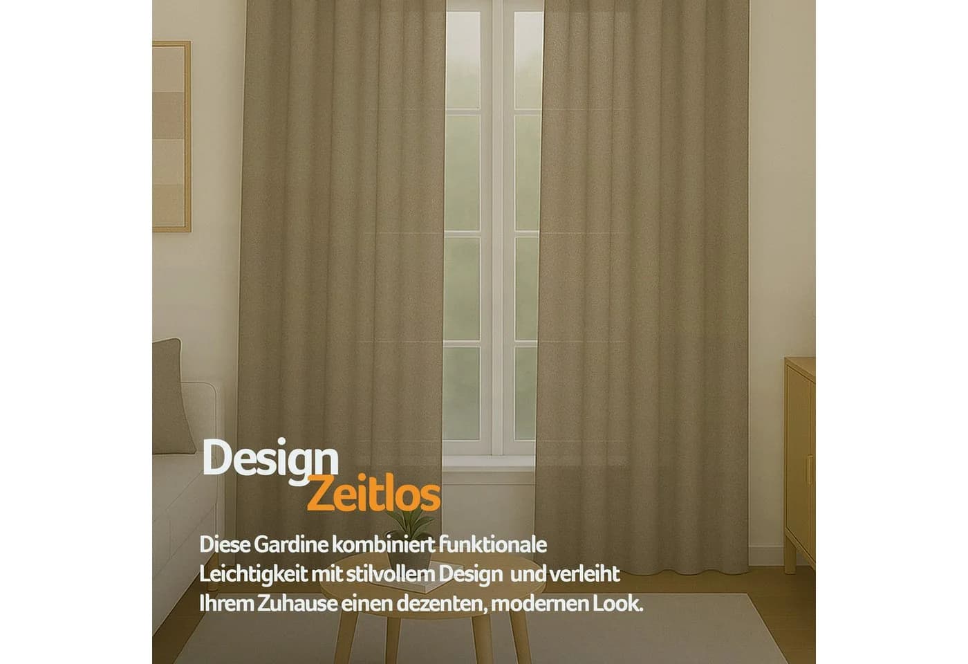 Bestlivings Gardine Ellen mit Schlaufen 2er-Set Blickdicht Polyester Einfarbig Modern - Bild 5
