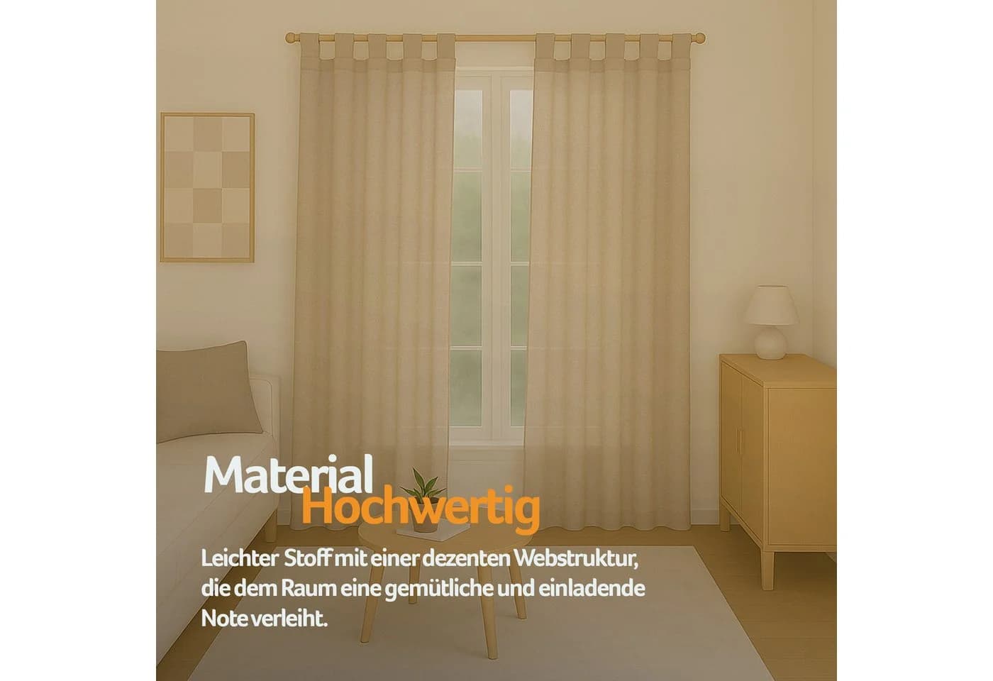 Bestlivings Gardine "Ellen" mit Schlaufen (2 St), blickdicht, Polyester, einfarbig, modern, waschbar bei 30°C