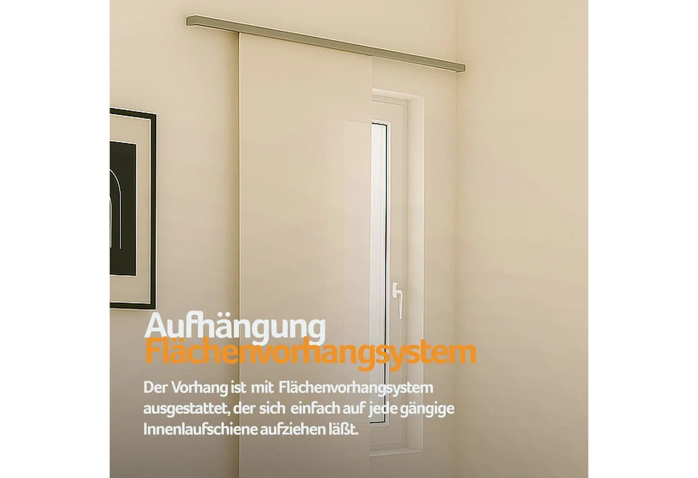 Bestlivings Schiebegardine Ellen 3er-Set Weiß Klettband blickdicht - Bild 3