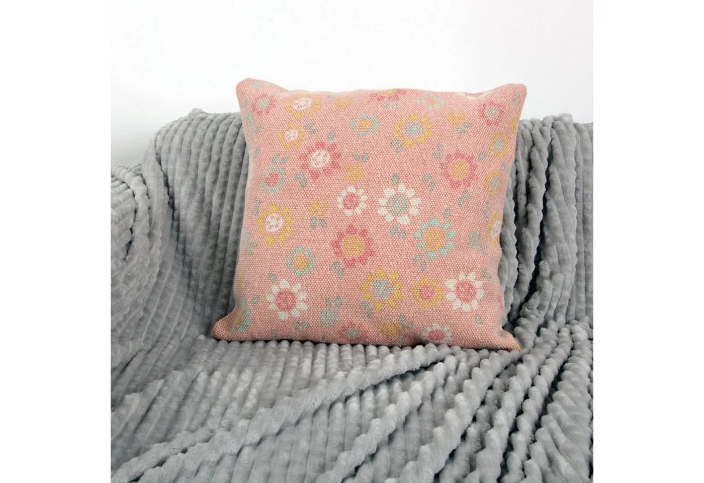 Bestlivings Kissenbezug Chiffa Rosa Blumen 45x45 cm Baumwolle