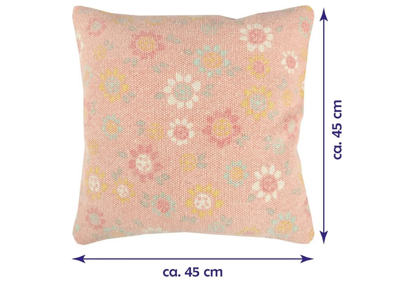 Bestlivings Kissenbezug Chiffa Rosa Blumen 45x45 cm Baumwolle - Bild 3
