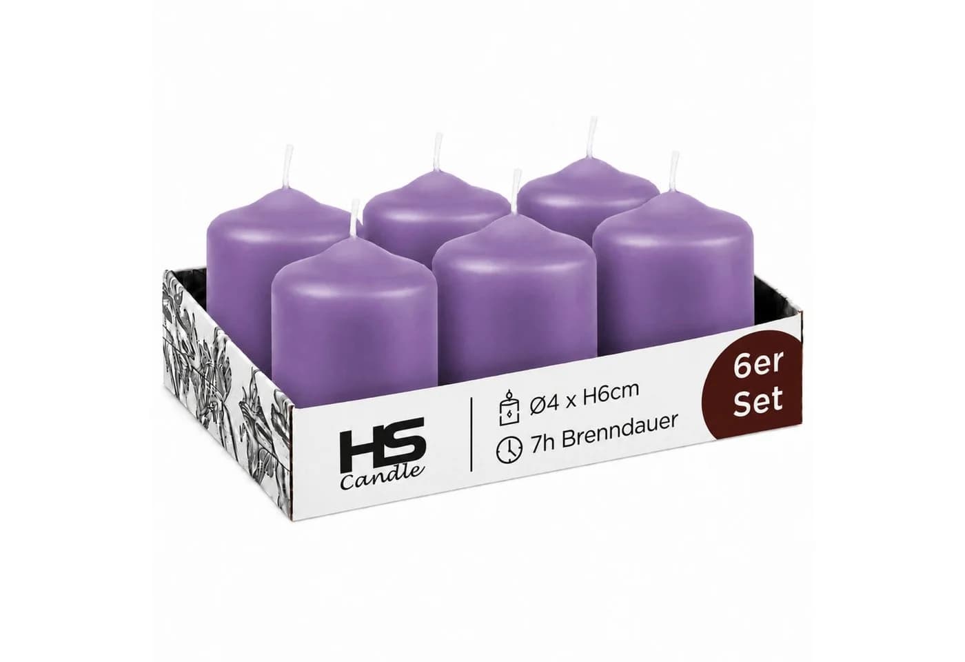 HS Candle Stumpenkerze 6-tlg. Unparfümiert Kompakt Ø4x6 cm - Bild 2