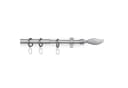 Bestlivings Gardinenstange Set mit dekorativen Endstücken, Ø 16 mm, 1-läufig, ausziehbar, Wandträger, verschraubt, Metall, Vorhangstange 120 bis 220 cm inkl. Endstücke, Ringe mit Faltlegehaken Bild 2