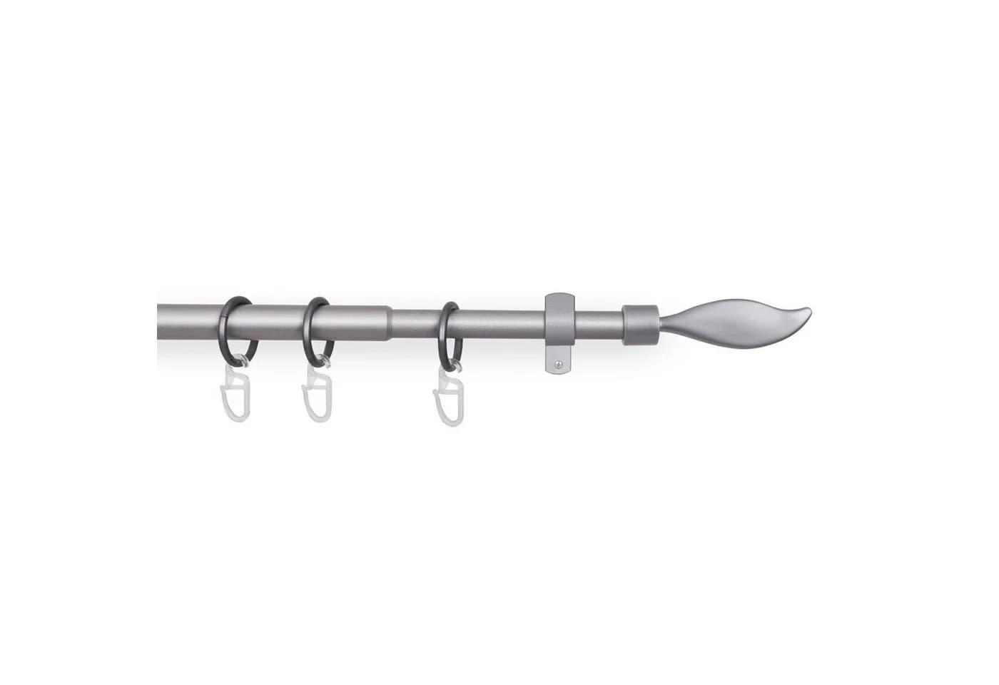 Bestlivings Gardinenstange Set mit dekorativen Endstücken, Ø 16 mm, 1-läufig, ausziehbar, Wandträger, verschraubt, Metall, Vorhangstange 120 bis 220 cm inkl. Endstücke, Ringe mit Faltlegehaken - Bild 2