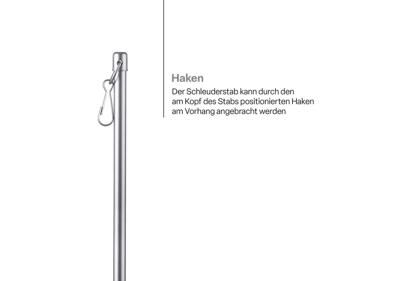 Bestlivings Gardinen Schiebestab Aluminium 100cm Silber - Bild 4