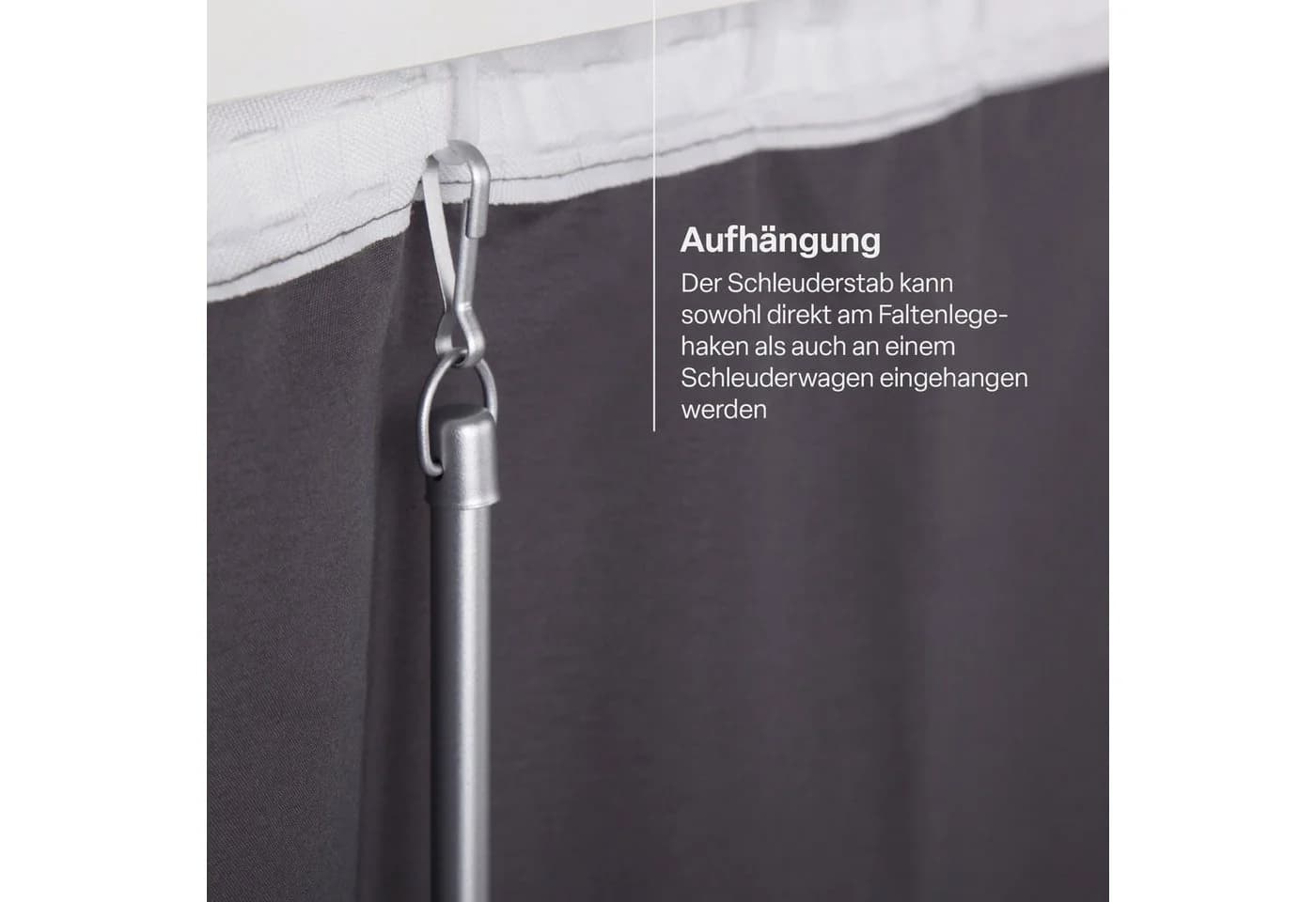 Bestlivings Gardinen Schiebestab Aluminium 100cm Silber - Bild 5
