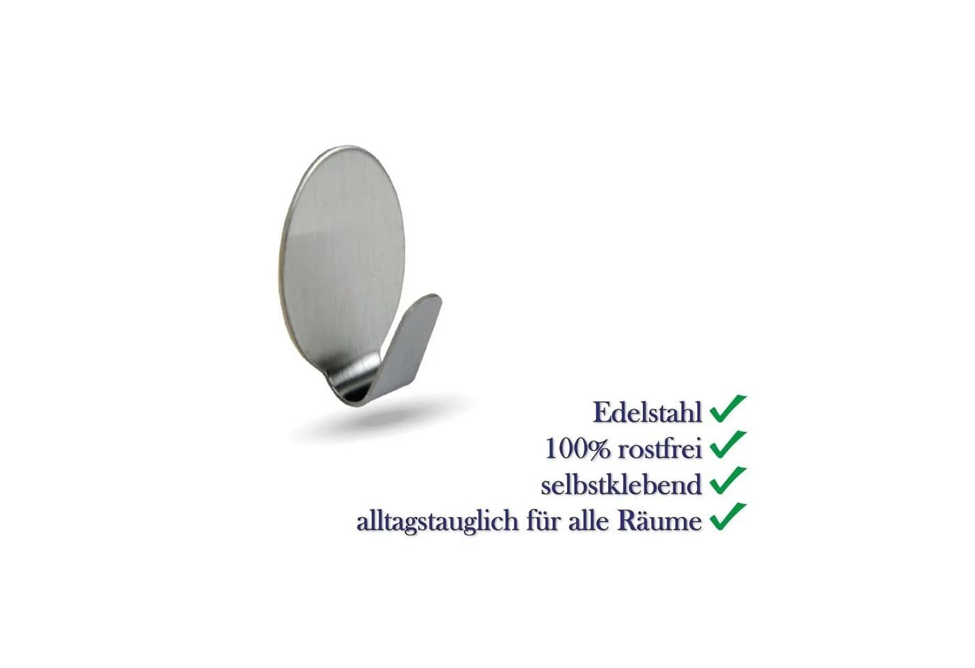 Bestlivings Wandhaken 76409 Selbstklebehaken Silber Edelstahl - Bild 3