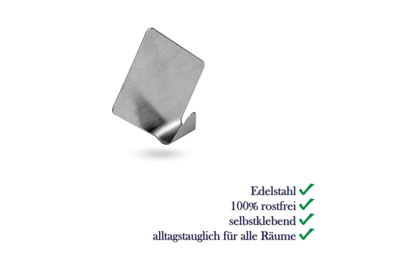 Bestlivings Wandhaken Edelstahl, selbstklebend, 4er, Silber - Bild 3