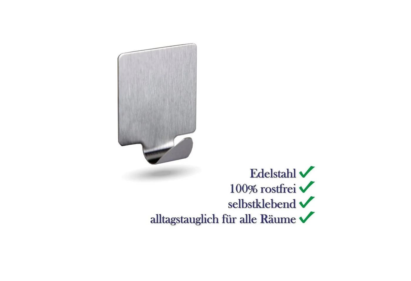 Bestlivings Wandhaken Edelstahl selbstklebend 4er Silber - Bild 3