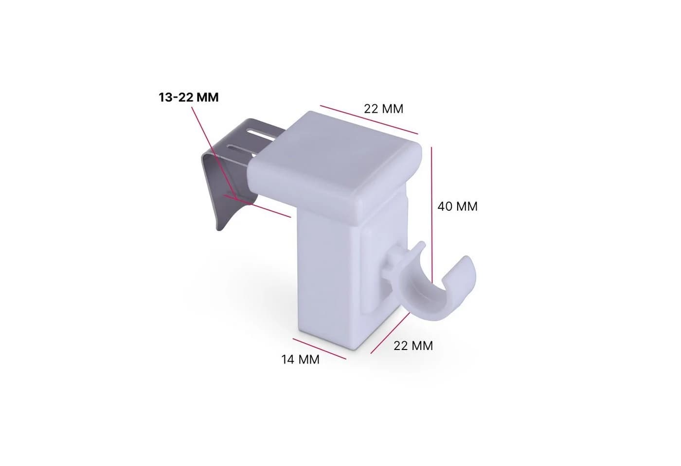 Bestlivings Klemmträger für Caféhausstangen bis Ø 10 mm, 2-tlg, weiß - Bild 4