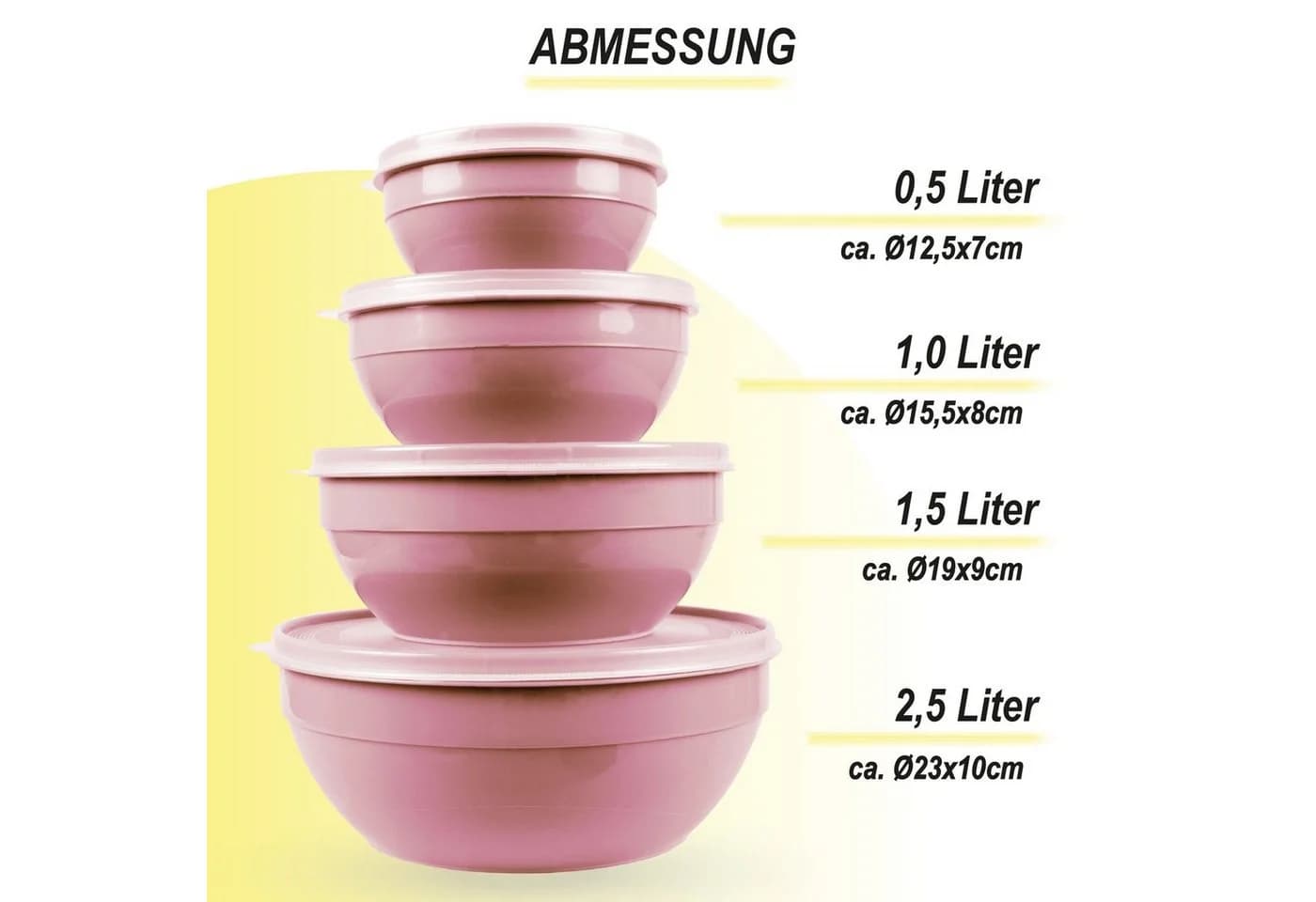 Pro Home Vorratsdose Set 8-tlg. Rosa Kunststoff Mikrowellenfest