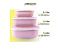 Pro Home Vorratsdose 3-tlg. Rosa Kunststoff Mikrowellengeeignet Bild 1
