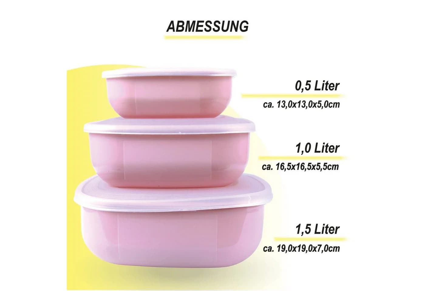 Pro Home Vorratsdose 3-tlg. Rosa Kunststoff Mikrowellengeeignet
