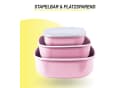 Pro Home Vorratsdose 3-tlg. Rosa Kunststoff Mikrowellengeeignet Bild 4