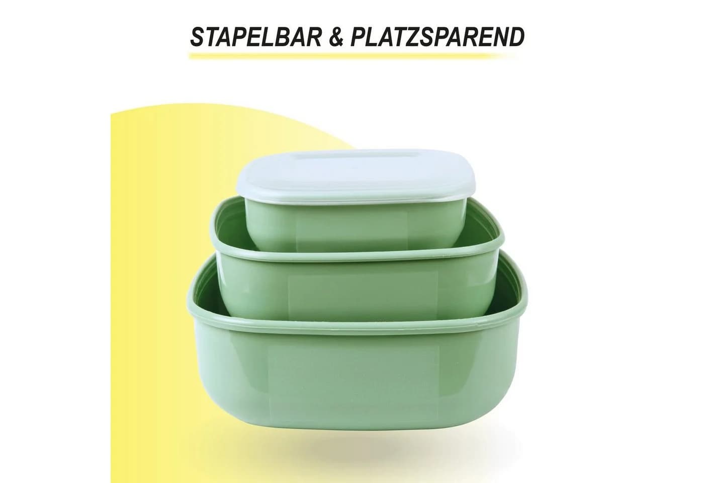 Pro Home Vorratsdose 3-tlg. Set Grün Stapelbar Mikrowellengeeignet - Bild 4