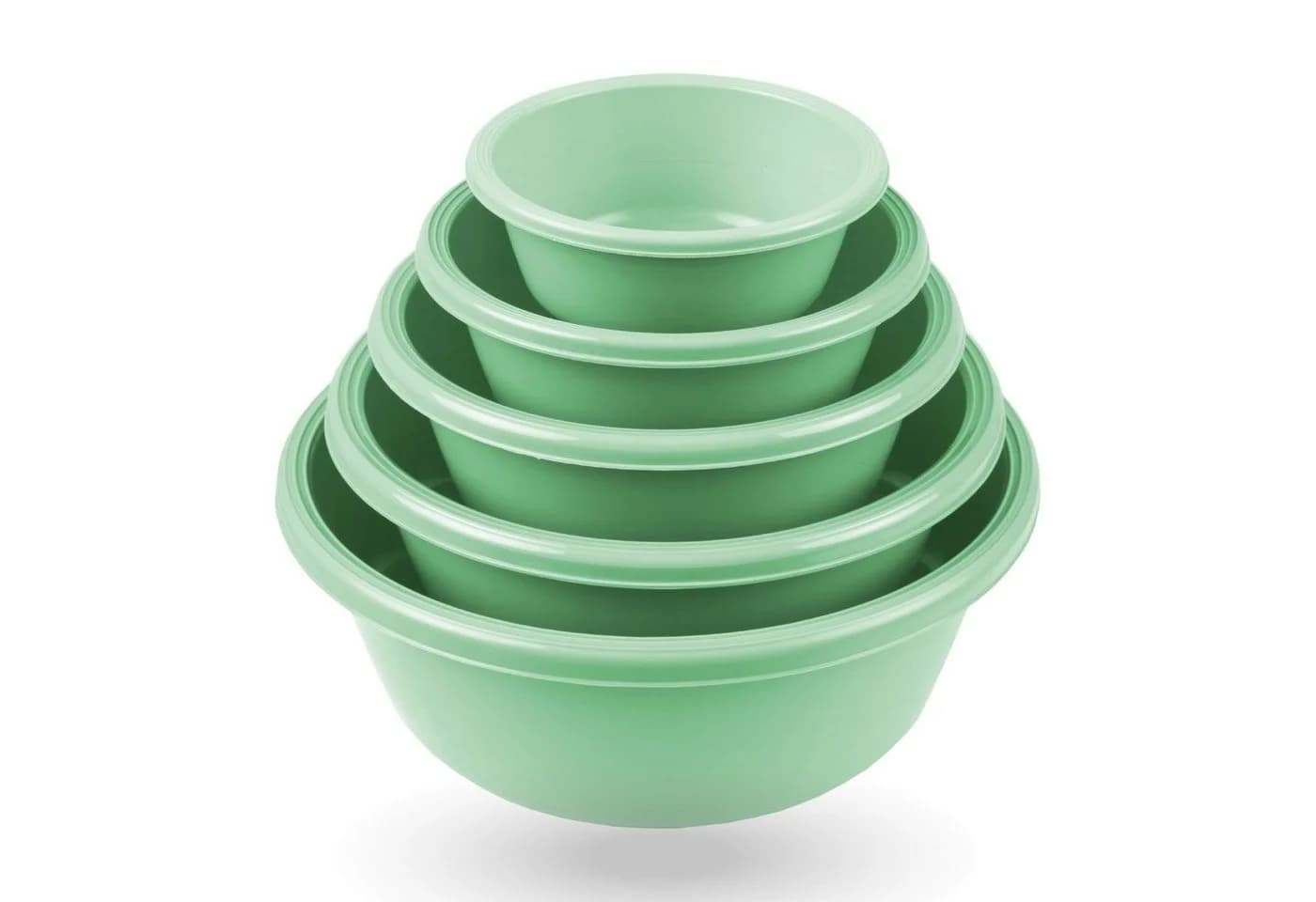 Pro Home Salatschüssel 5er Set Kunststoff Grün Stapelbar Mikrowellengeeignet - Bild 2