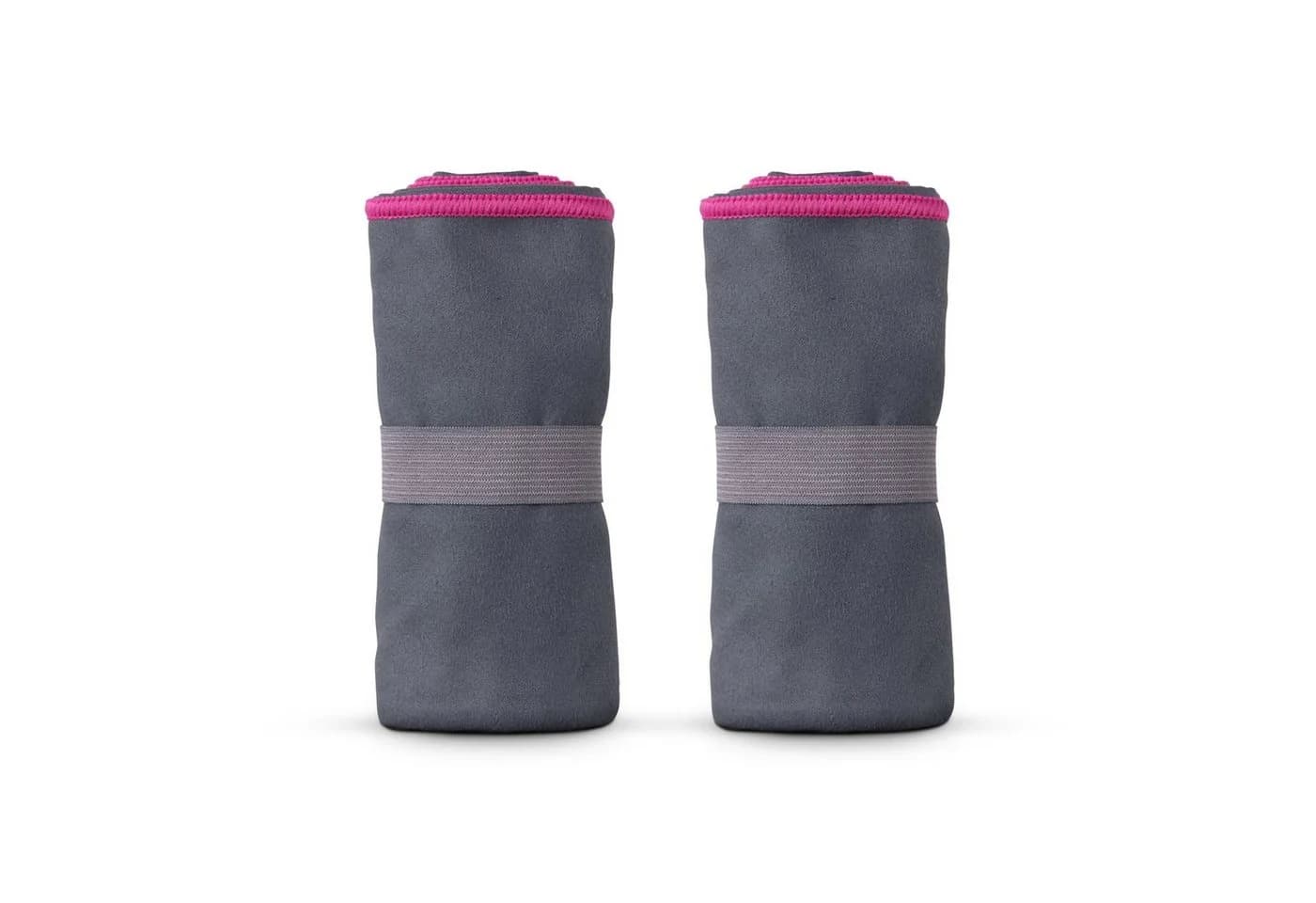 hemmy Fashion Sporthandtuch 2er Pack Rosa Mikrofaser mit Spanngummi - Bild 2