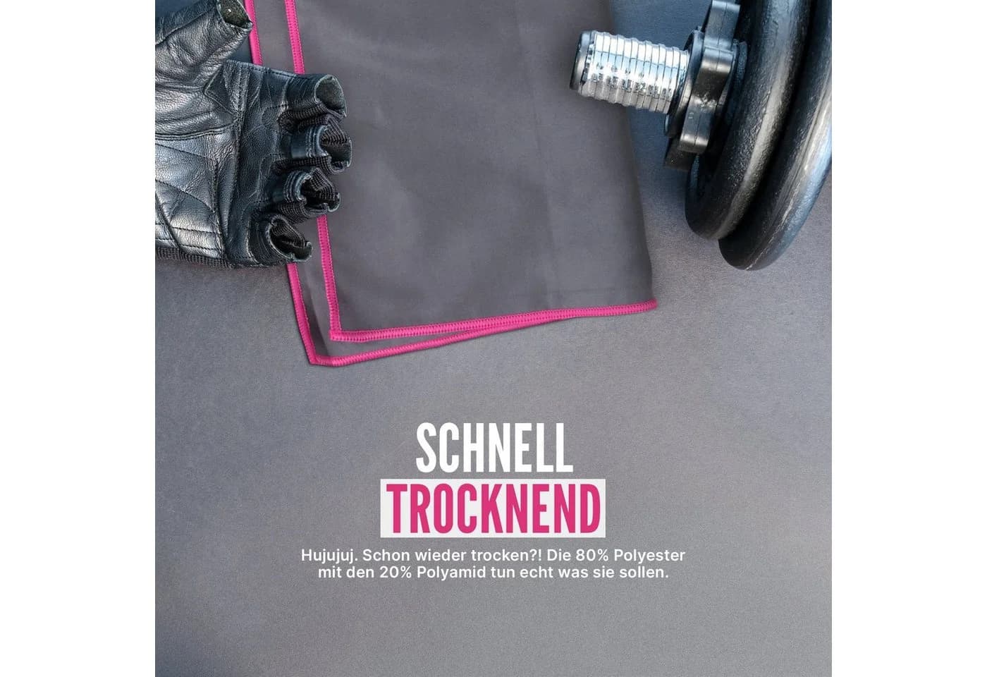 hemmy Fashion Sporthandtuch 2er Pack Rosa Mikrofaser mit Spanngummi - Bild 3