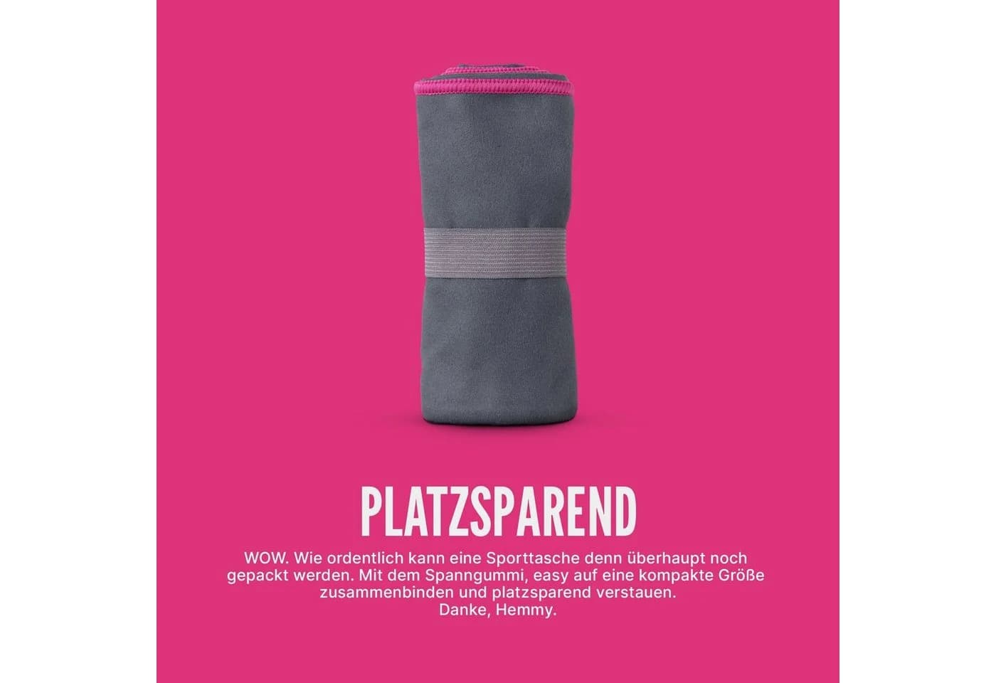 hemmy Fashion Sporthandtuch 2er Pack Rosa Mikrofaser mit Spanngummi - Bild 4