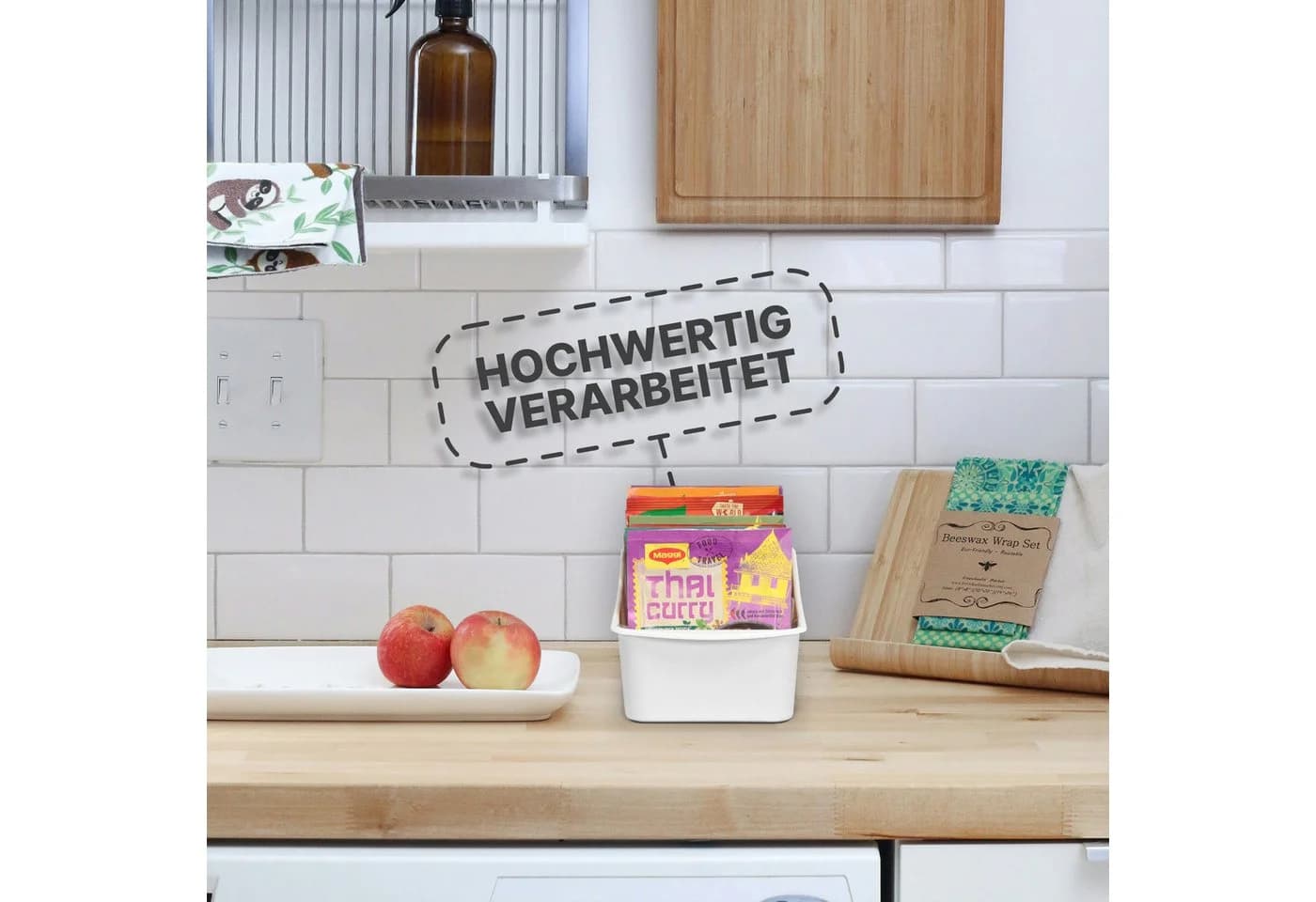 Pro Home Küchenorganizer-Set 4-tlg. Weiß 3 Fächer Kunststoff - Bild 3