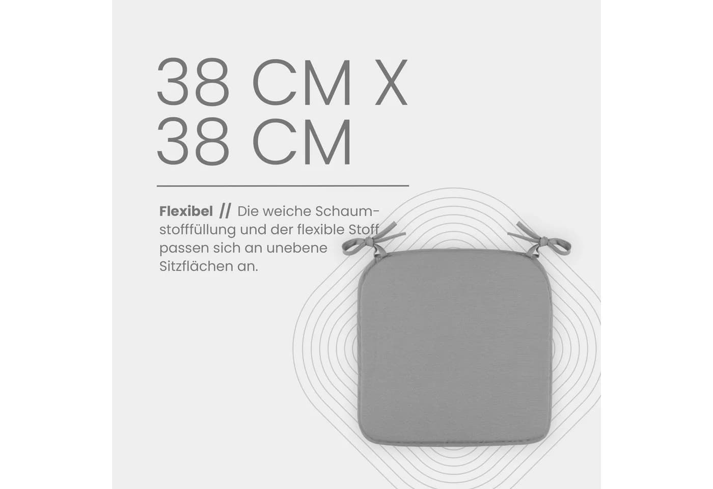 Bestlivings Stuhlkissen Grau Canvas mit Haltebändern