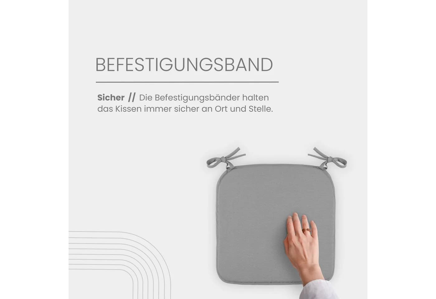 Bestlivings Stuhlkissen Grau Canvas mit Haltebändern - Bild 4