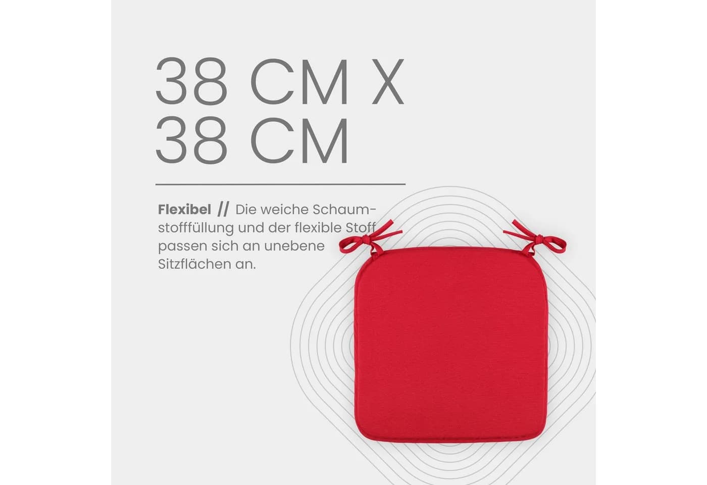 Bestlivings Stuhlkissen Rot Canvas mit Haltebändern