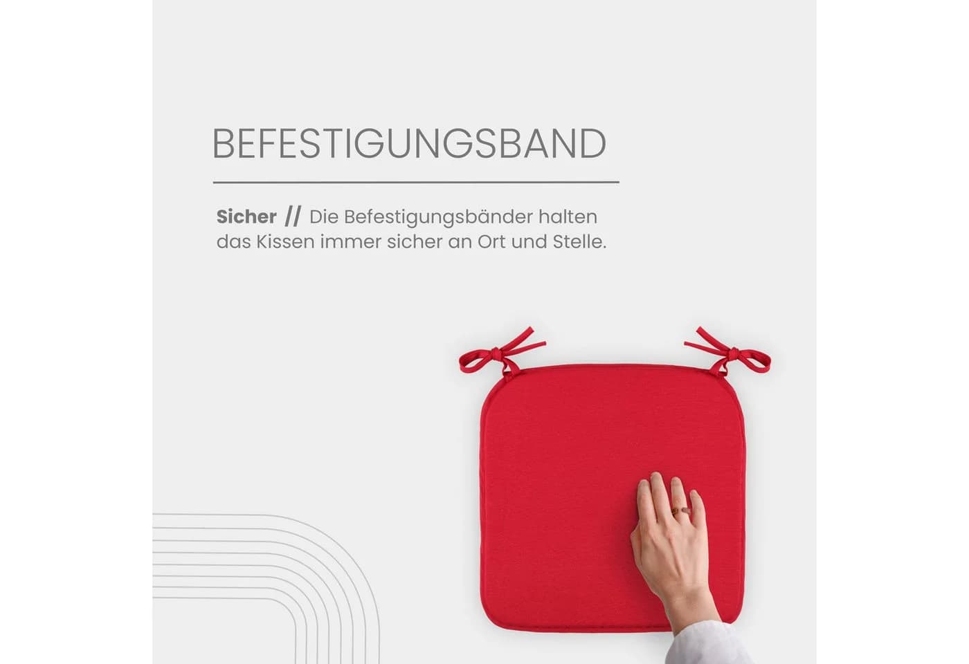 Bestlivings Stuhlkissen Rot Canvas mit Haltebändern - Bild 4