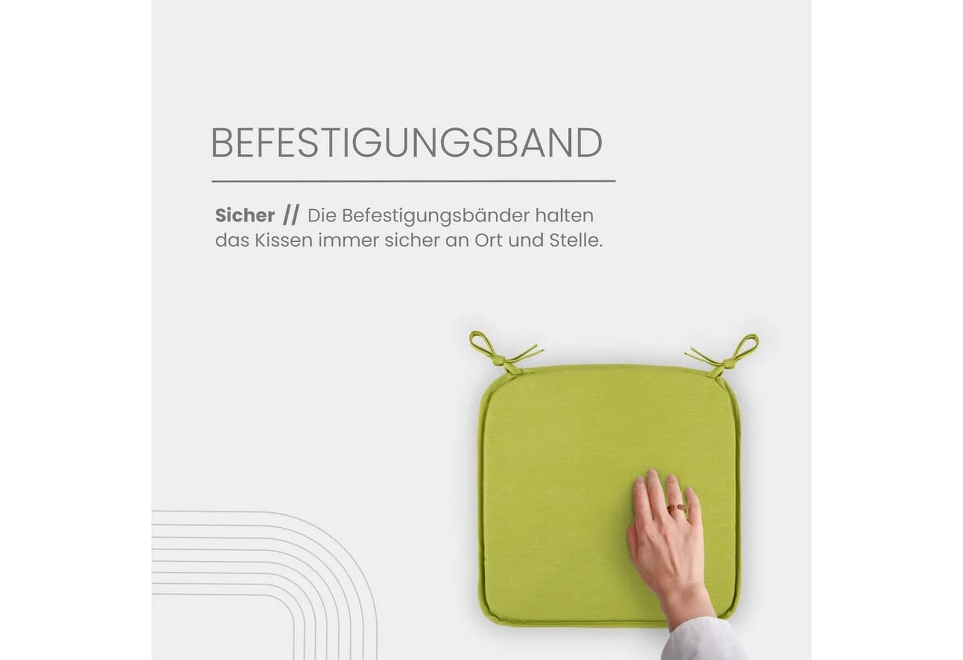 Bestlivings Stuhlkissen mit Haltebändern Canvas Grün Indoor Outdoor - Bild 4
