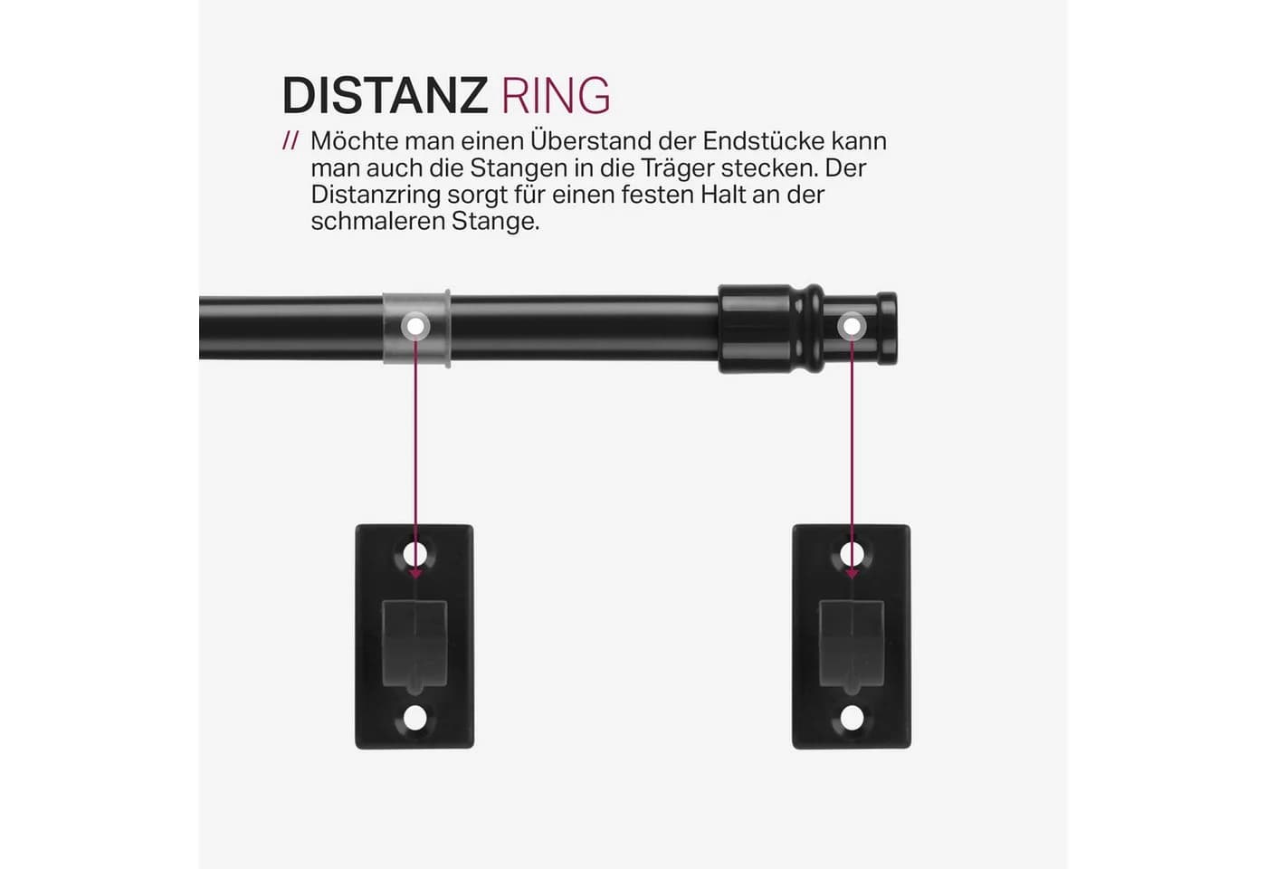 Bestlivings Caféhausstange Ausziehbar Edelstahl Schwarz Silber - Bild 5