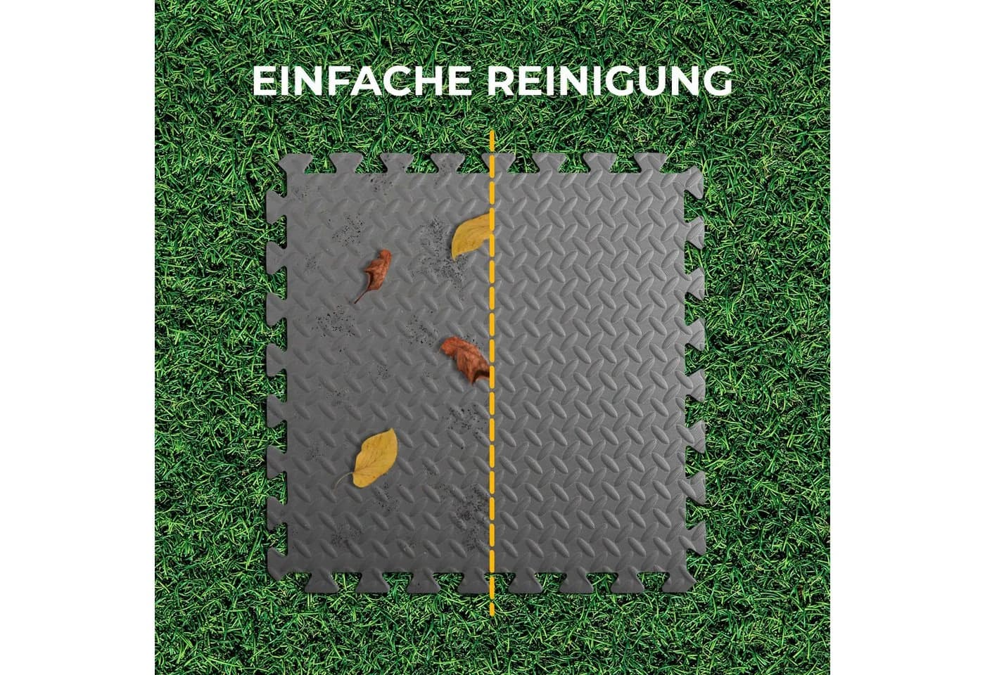 Bestlivings Pool-Bodenschutzmatte 4-tlg. Grau EVA Schaumstoff mit Rand - Bild 3