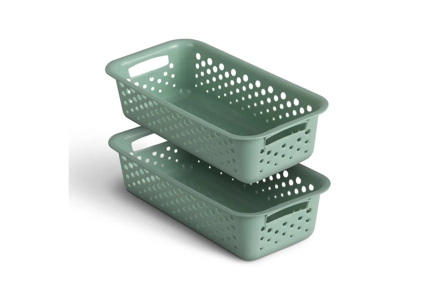 Pro Home Aufbewahrungskorb Modularer Kunststoffkorb 2 St BPA-Frei Grün - Bild 2