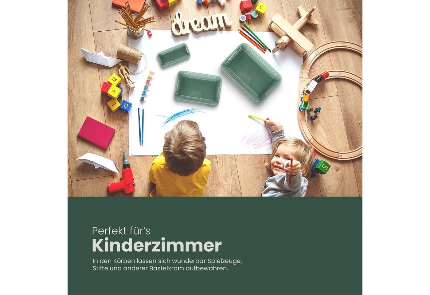 Pro Home Aufbewahrungskorb Modularer Kunststoffkorb 2 St BPA-Frei Grün - Bild 4