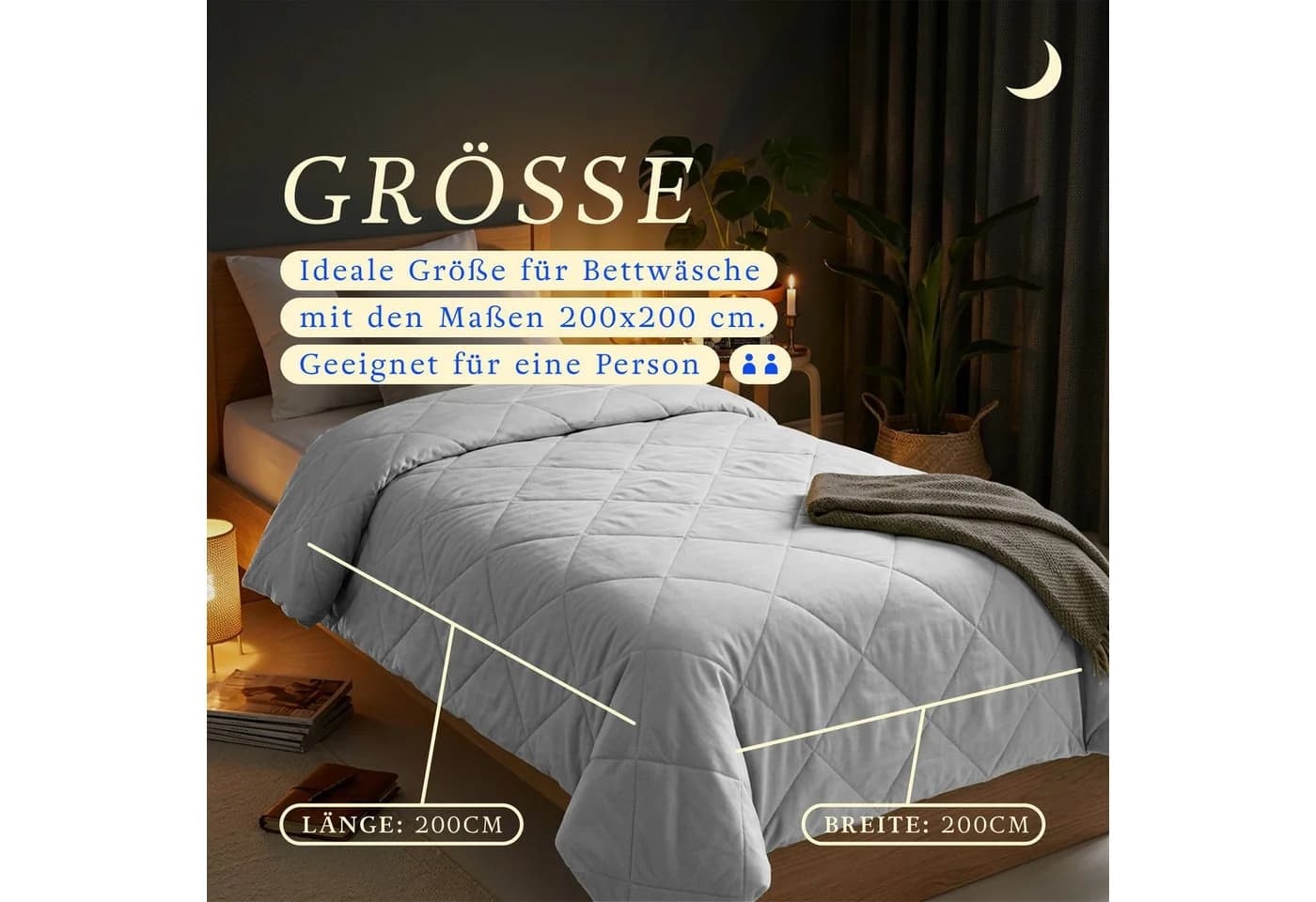 Bestlivings Sommerbettdecke Grau Microfaser Leicht & Waschbar