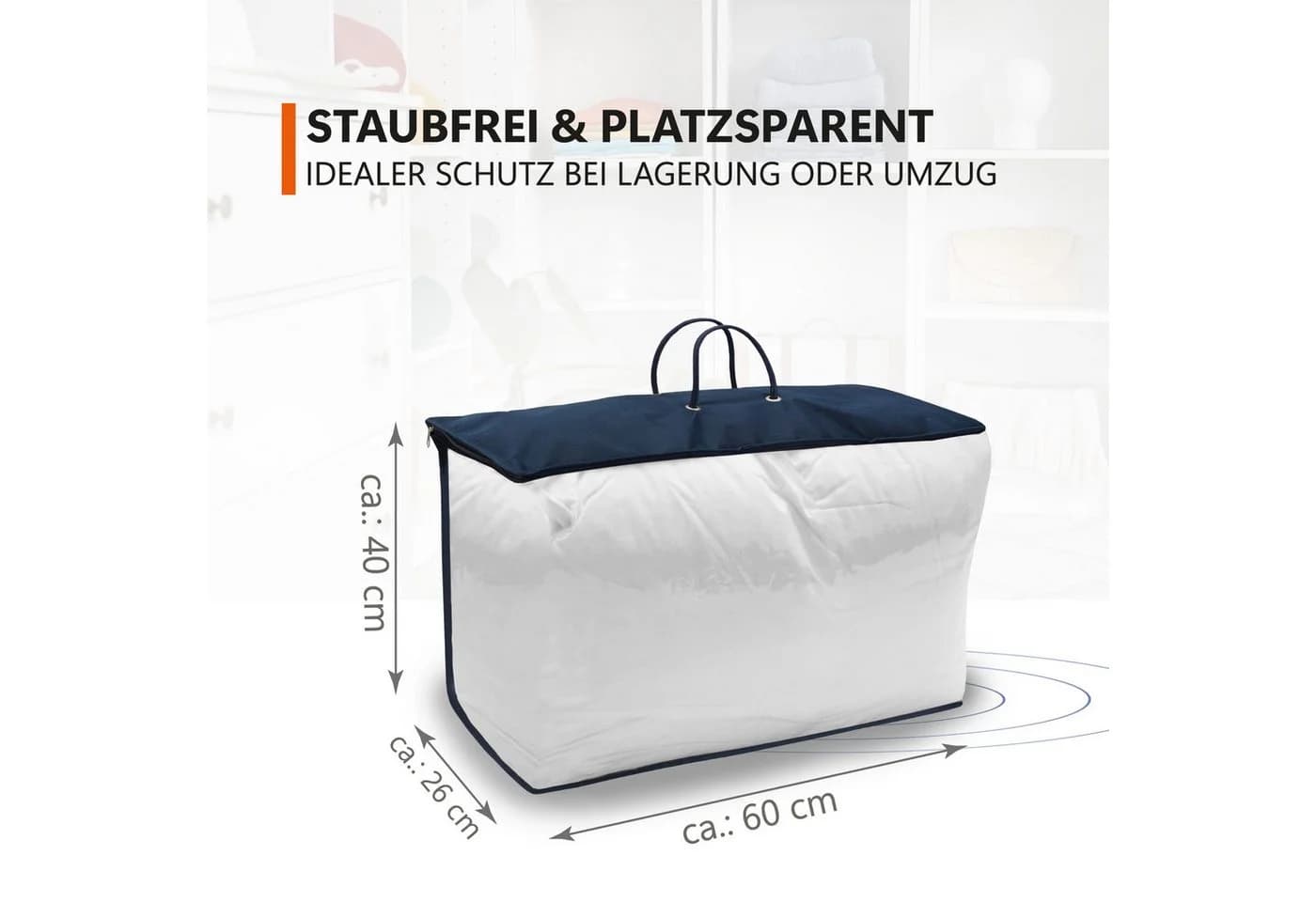 Bestlivings Aufbewahrungstasche für Bettwaren Faltbar mit Reißverschluss - Bild 3