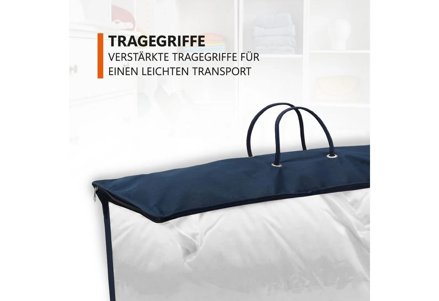 Bestlivings Aufbewahrungstasche für Bettwaren Faltbar mit Reißverschluss - Bild 4