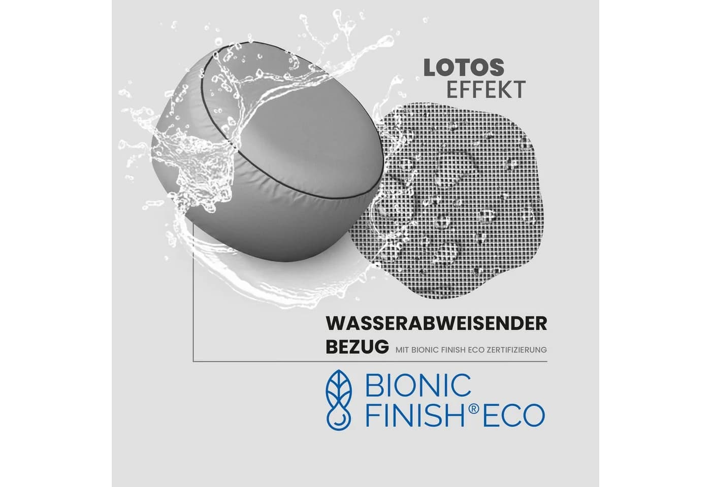 Bestlivings Sitzpouf Outdoor wasserabweisend grau aufblasbar - Bild 5