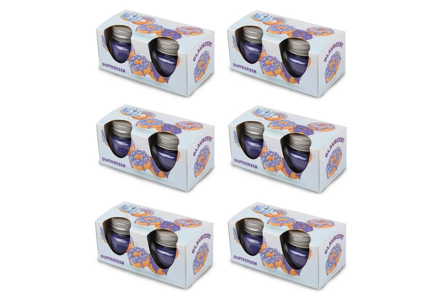 HS Candle Duftkerze mit Deckel 12-tlg. Donut Blaubeer - Bild 2