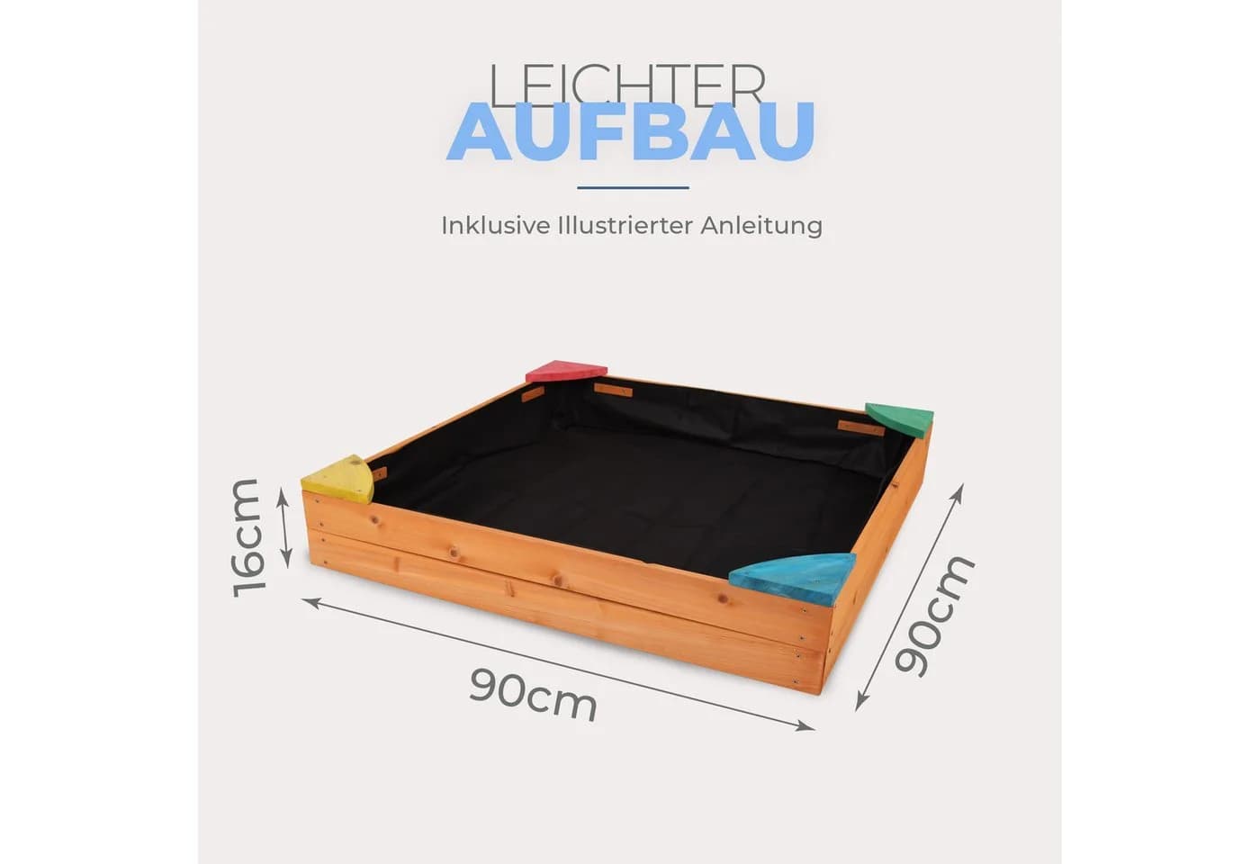 Bestlivings Sandkasten Tannenholz 4 Sitzecken