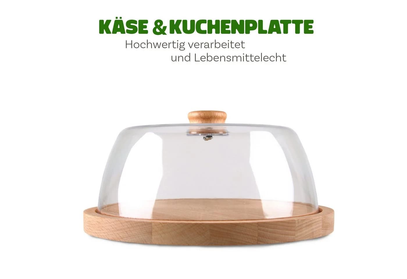 Bestlivings Kuchenplatte mit Haube Buchenholz BPA-frei - Bild 5