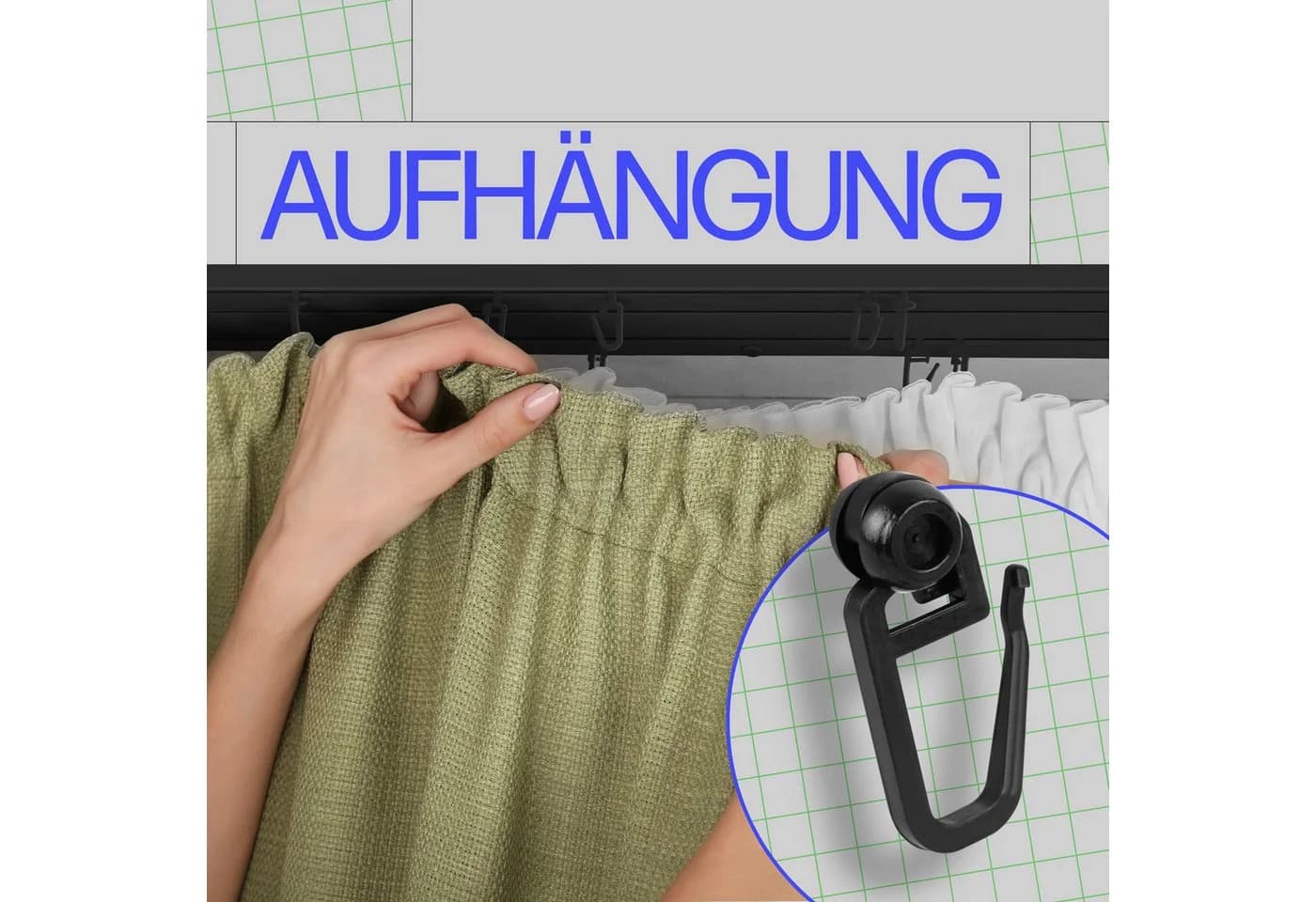 Bestlivings Gardinenschiene Schwarz 2-läufig Kunststoff - Bild 5