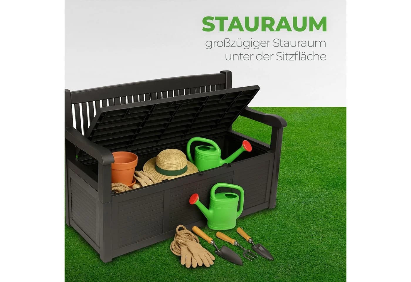 Bestlivings Gartenbank mit Stauraum 280L Kunststoff - Bild 3