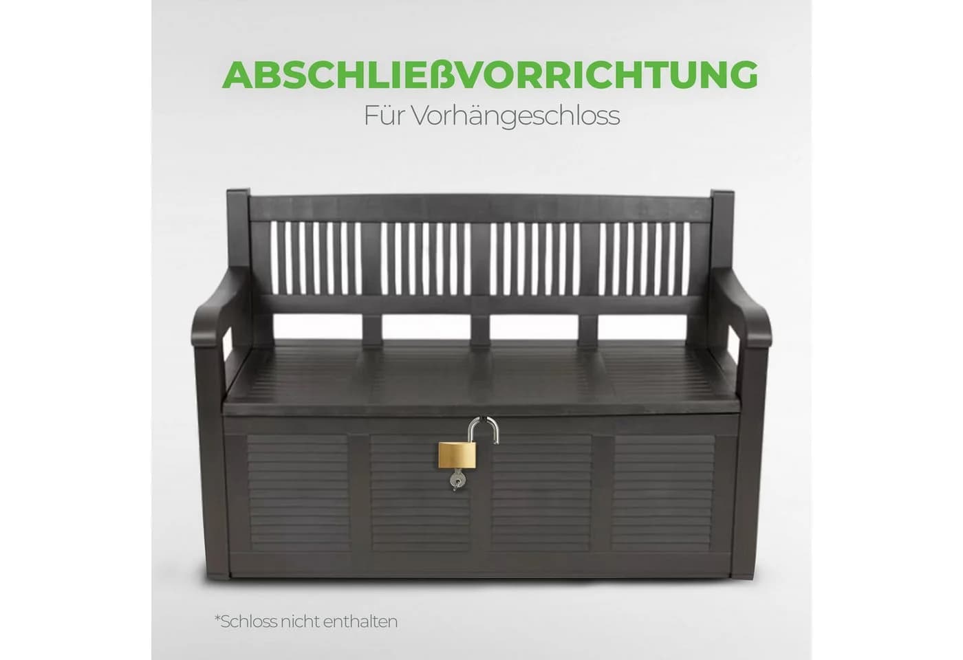 Bestlivings Gartenbank mit Stauraum 280L Kunststoff - Bild 4