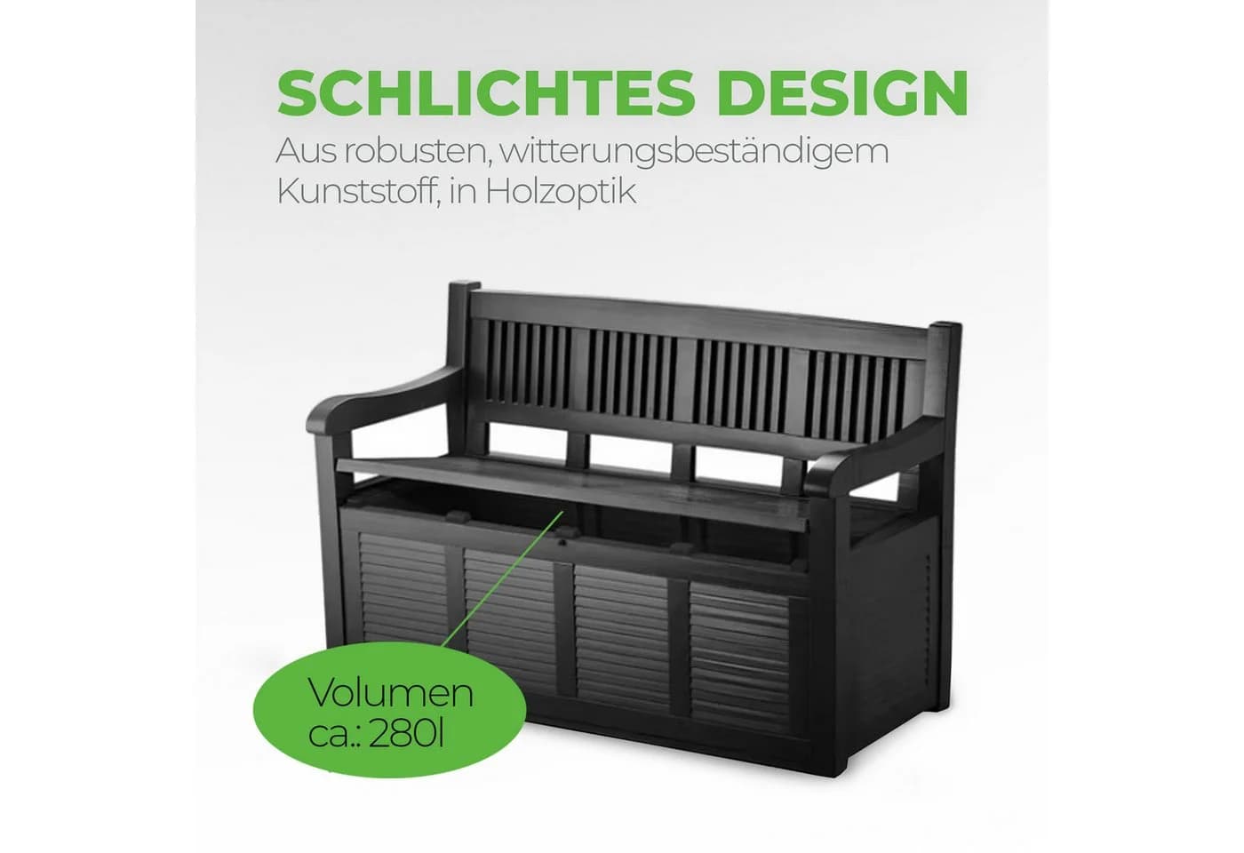Bestlivings Gartenbank mit Stauraum 280L Kunststoff - Bild 5