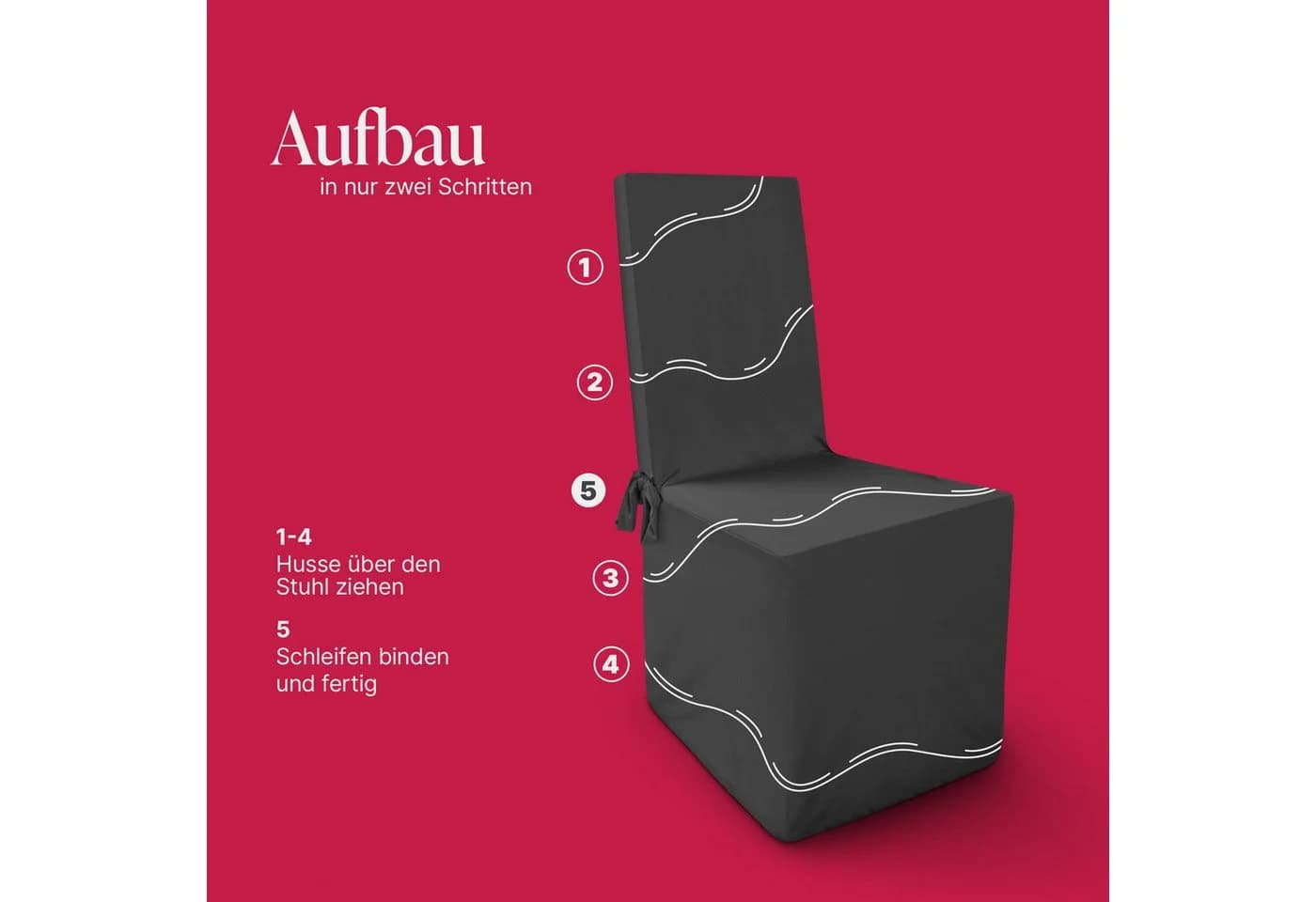 Bestlivings Stuhlhusse Schwarz Elastisch Universal - Bild 5