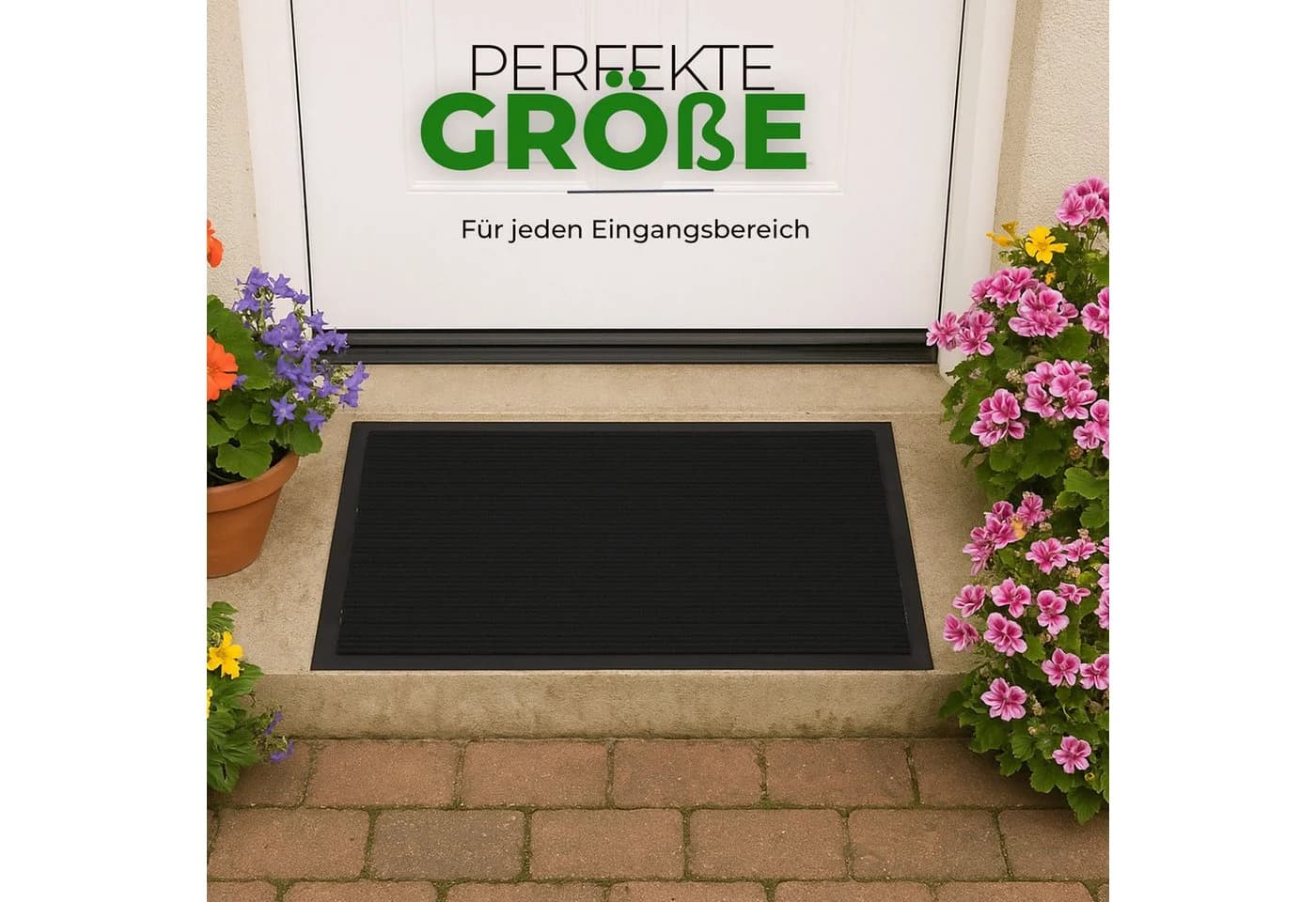 Bestlivings Fußmatte 60x40 cm Grau Polypropylen
