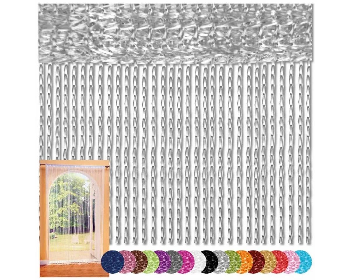 Bestlivings Fadenvorhang Grau Stangendurchzug halbtransparent - Bild 3