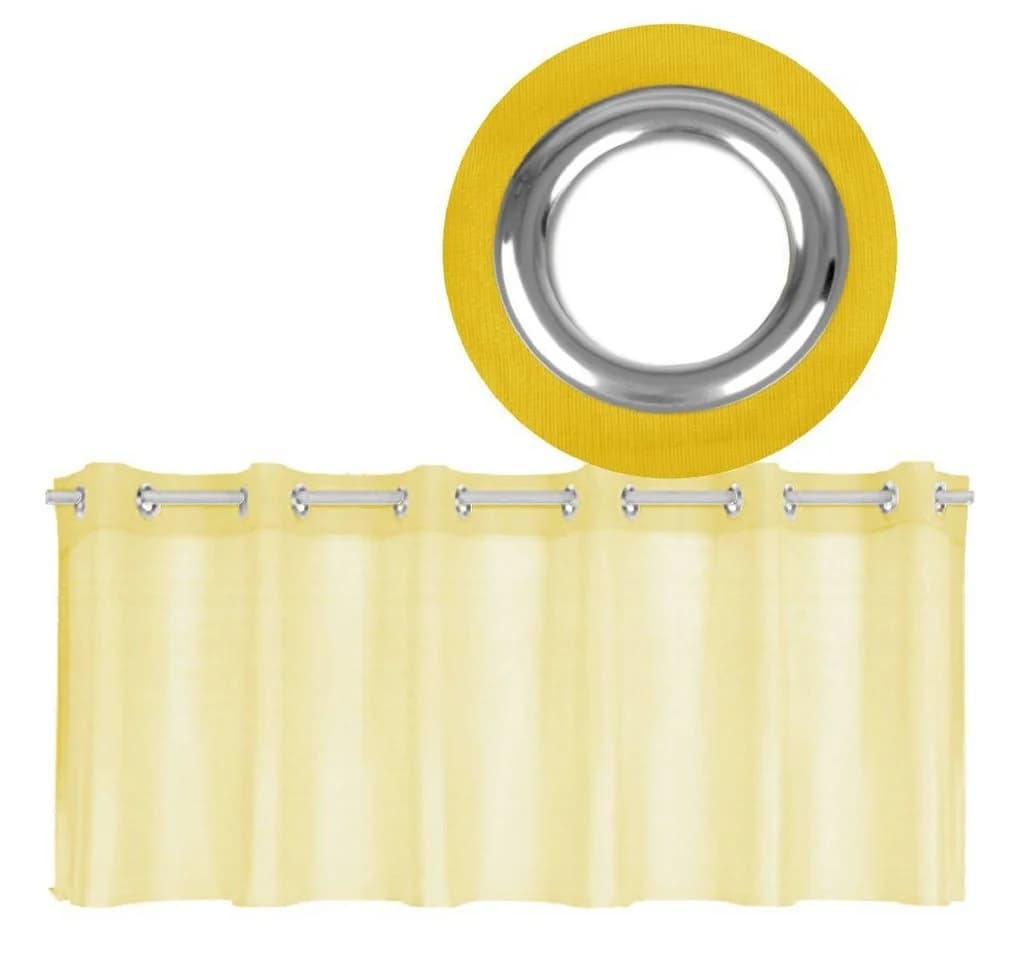 Bestgoodies Bistrogardine mit Ösen Transparent Gelb Voile - Bild 2