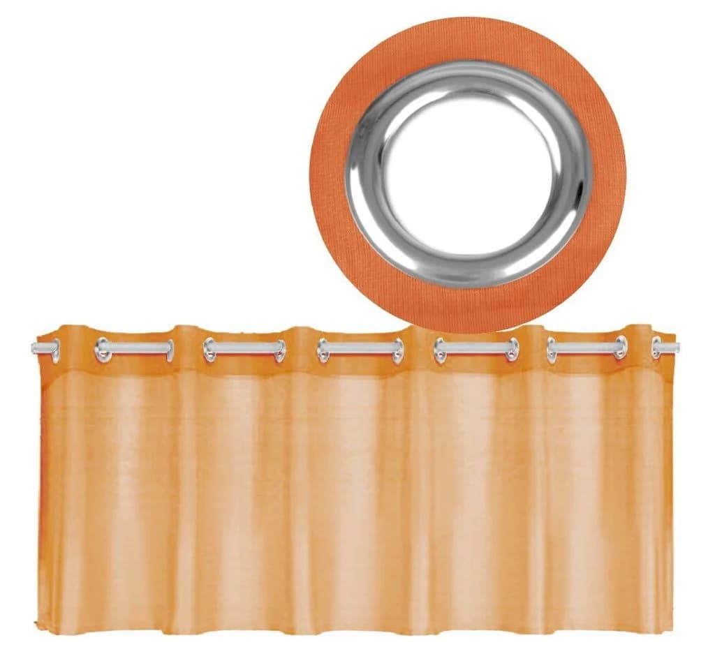 Bestgoodies Bistrogardine mit Ösen Transparent Orange Voile - Bild 2